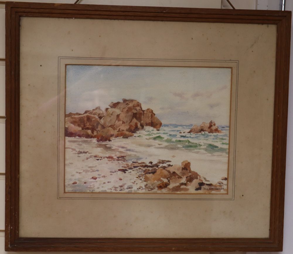 Horace Geary, watercolour, Coastal scene, 22 x 28cm